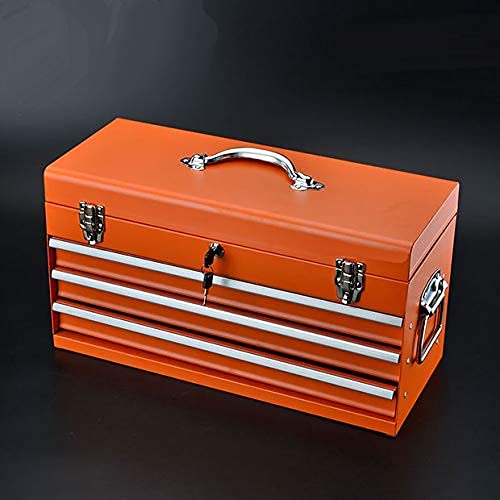 Edward Tools Portable Metal Tool Box with Drawers 20”- Keyed Center Lock for Security - Powder Coated Scratch Resistant Finish - Heavy duty chest Edward Tools