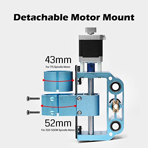 Genmitsu Upgraded Aluminum Z Axis Assembly V2 Kit, with Spindle Motor Mount for 775 Spindle and 300-500W Spindle, 43mm & 52mm Diameter Spindle Holder - WoodArtSupply