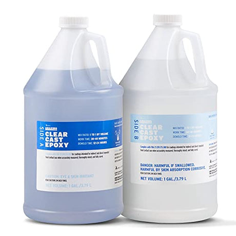 Alumilite Amazing Clear Cast [1 gal A + 1 gal B (2 Gallons) 2 Part Liquid Kit] High-Gloss Plastic Finish | Multi-Purpose Epoxy Resin for Casting & Alumilite