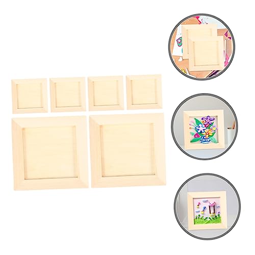 KALLORY 6pcs Clay Picture Frame Photo Frame Wall Mounting Picture Frame Blank Photo Frame Photo Sleeve Unfinished Clay Painting Frame Painting Clay KALLORY