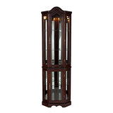 Home Decorators Collection Vitric Lighted Curio, 70" Hx21 Wx16 D, Mahogany SEI Furniture
