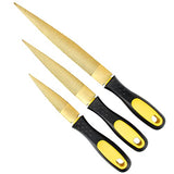 NKTM Wood File, Needle File Set Wood Files for Wood Working Wood Rasp Files Tools Golden Tapered Wood Rasp with Rubber Handle in Gift Bag for Carving NKTM