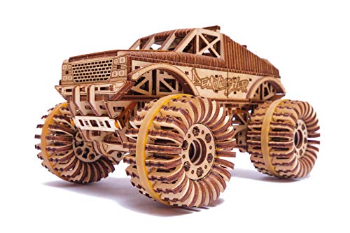 Wood Trick 3D Wooden Monster Pickup Truck Puzzle - Build & Race Up to 20 Feet! - WoodArtSupply