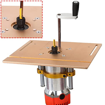 KETIPED Adjustable Router Lift for 65mm Diameter Universal Trimming Machine,Aluminum Under-Table Router Base for Router Table Insert Base Plate with