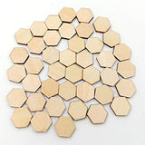 SEWACC 200pc Unfinished Wood Craft Wood Shapes Wood Slices Honeycomb Wood Chips Festival Wood Ornaments Wood Honeycomb Cutouts Wooden Tile Beehive SEWACC