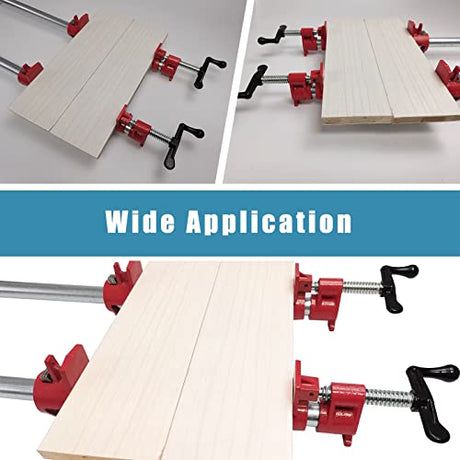 FLKQC 3/4" Wood Gluing Pipe Clamp Set | Pack of 8 Heavy Duty Pipe Clamps Quick Release Metal Pipe Clamp for Woodworking Workbench(8pcs 3/4") FLKQC