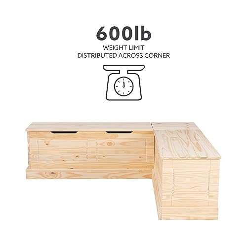 Linon Unfinished Wood Backless Interior Storage Harris Nook Linon