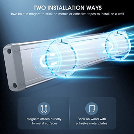 Under Cabinet Lights,40 LED Rechargeable Battery Operated Motion Sensor Light Indoor, 2 Pack Magnetic Dimmable Closet Lights, Wireless Under Counter MCGOR