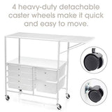 Essex Drawers & Rolling Storage Cart with Tray by Recollections, White Recollections