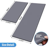 StepLively 2-Piece Anti-Fatigue Cushioned Kitchen Mat Set, Non-Skid Grey Standing Mats for Kitchen, Office, Sink - 17.3"x30" and 17.3"x47" StepLively