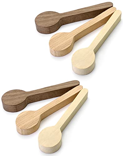 QWORK Wood Carving Spoon Blank Beech Basswood Black Walnut Spoon Mould, Unfinished Wooden Craft Whittling Kit Wood Spoon Whittling Craft Wood Blanks QWORK