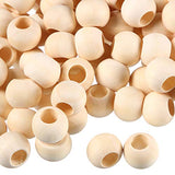 200 Pieces Large Hole Wooden Beads for Macrame Natural Round Wood Loose Beads Unfinished Wood Spacer Beads for Bracelet Pendants Crafts DIY Jewelry Yaomiao