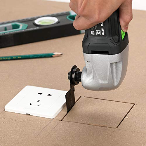 GALAX PRO 22000 OPM 1.5A Oscillating Multi Tool, 3 Degree Oscillating Angle with 3 Pieces Saw Blades, 1 Piece Semi Circle Blade Sanding Plate, 6 GALAX PRO