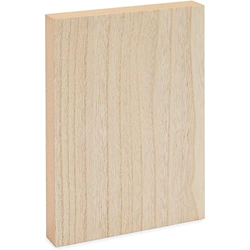 Unfinished Wood Blocks for Crafts, Painting, Wood Burning (6 x 8 x 1 in, 4 Pack)