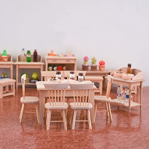 Toyvian Dollhouse Wooden Chair Miniature: 2 Pieces 1: 12 Unfinished Wood Chair- Mini Furniture Model Supplies for Miniature Dollhouse Accessories