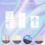 Christian Stencils Painting on Wood, Religious Bible Stencils for Journaling Reusable Motivational Saying Faith God Bible Verse Stencils for Huahui