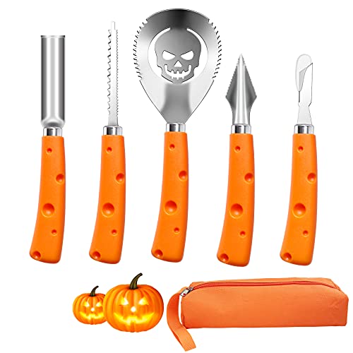 HuaQi Halloween Pumpkin Carving Kit: Halloween Decorations Pumpkin Carving Tools Pumpkin Carving Power Tools with Carrying Case for Kids Adults - WoodArtSupply