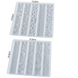 2 Set of Bookmark with Tassel Silicone Resin Mold Rectangle Leaves Texture Flower Shaped Epoxy Silicone Casting Molds Bookmark for Reading Book 10 Qinlunuho