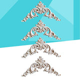 LIOOBO Home Decoration 4pcs Wood Carved Onlay Applique Unpainted Rose Flower Applique for DIY Craft Door Home Furniture Decoration 15cm Corner LIOOBO