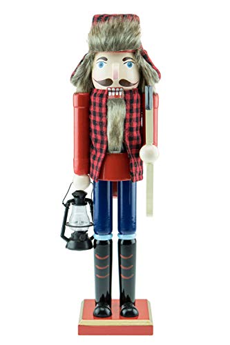 Clever Creations Lumberjack 15 Inch Traditional Wooden Nutcracker, Festive Christmas Décor for Shelves and Tables Clever Creations