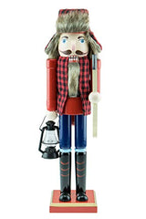 Clever Creations Lumberjack 15 Inch Traditional Wooden Nutcracker, Festive Christmas Décor for Shelves and Tables Clever Creations