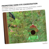 SEWACC 1 Set Lanyard House Wind Chime Ornament Wooden Arts Kits Wind Chime Kit Kids Craft Unfinished Arts Kits Wind Chime Pendant The Brush Painted SEWACC