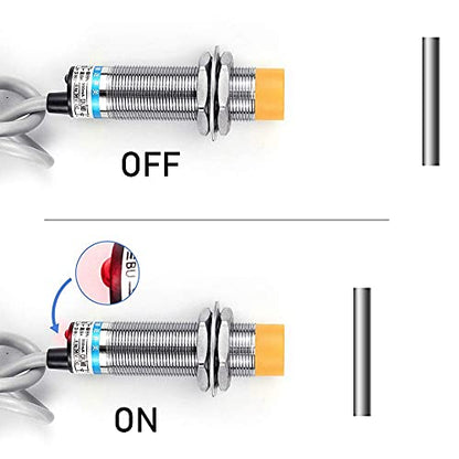 InduSKY 2pcs 8mm Inductive Proximity Sensor Detecting Distance Approach Sensor Cylinder Proximity Switch NPN NO DC 6-36V 300mA 3-Wire (Diameter 18mm) - WoodArtSupply