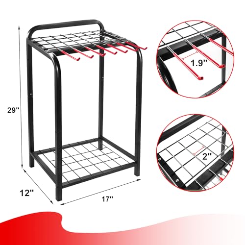 Trieez Heavy Duty Garden Tool Storage, Alloy Steel Garden Tool Organizer - Sturdy Metal Garden Tool Organizer for Garage, Tools, Shed, Yard Tool - WoodArtSupply