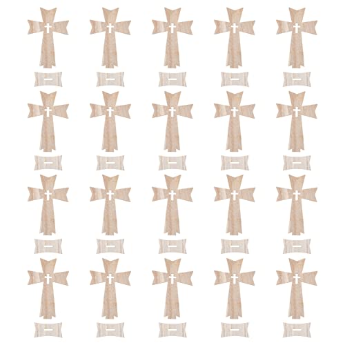 PRETYZOOM 60 pcs Holiday Decorations Wood Jesus Cross Wood Crosses for Crafts Unfinished Cutout Remembrance Ornament Tabletop Cross Holy Cross Table - WoodArtSupply