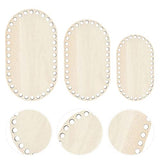 Milisten 4pcs Wooden Basket Bottom Wooden Base Shaper Blank Crochet Base for Thick Yarn DIY Knitting Basket Weaving Supplies Oval Milisten