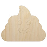 Smile Poop Face Emoticon Unfinished Wood Shape Piece Cutout for DIY Craft Projects - 1/4 Inch Thick - 6.25 Inch Size Sniggle Sloth