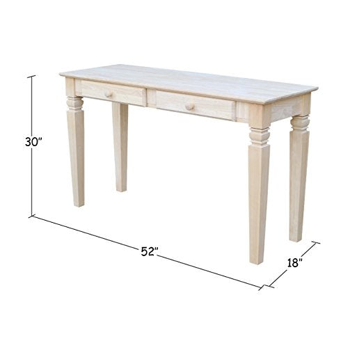 International Concepts Java Sofa Table with 2 Drawers, Unfinished