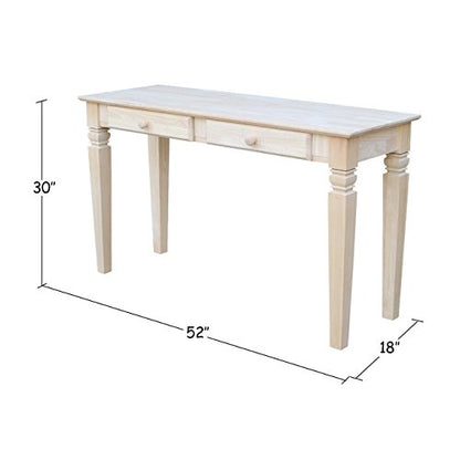 International Concepts Java Sofa Table with 2 Drawers, Unfinished