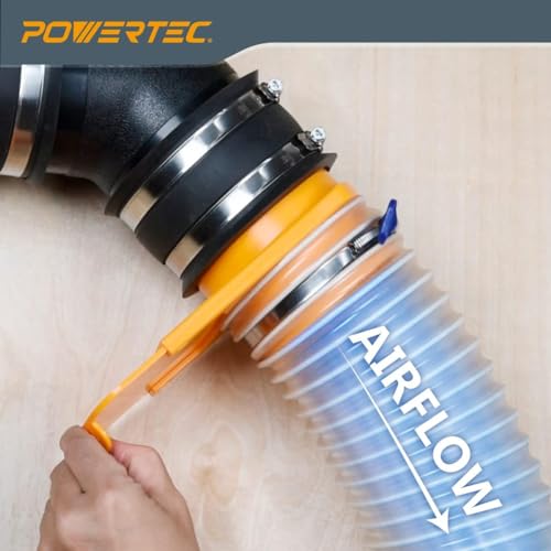 POWERTEC 70143 4" x 20' PVC Dust Collection Hose for Dust Collector for Woodworking and Shop Vacuum, 4 Inch Dust Collector Hose for Dust Collection POWERTEC