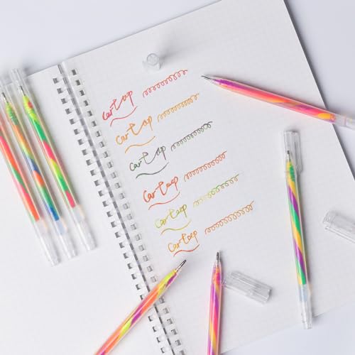 LIULIUCAI 12 Pack Mixing of 3 Colors Rainbow Gel Pens Color Changing Ballpoint Pen Glitter Pen Set for Adults Coloring Books Drawing Doodling LIULIUCAI
