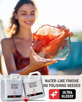 Smallbudi 1 Gallon Epoxy Resin Kit for Beginners, Resin Kit with 24 Mica Powder, Foil Flakes, Measuring Cups, Sticks - Resin Epoxy for Casting, Smallbudi