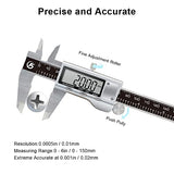 KETOTEK Digital Caliper 6 Inch Measuring Tool, Stainless Steel Electronic Vernier Calipers, Digital Micrometer with Large LCD Screen, inch/Metric KETOTEK
