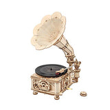 RoWood 3D Wooden Puzzle, Classical Mechanical Model Kit to Build, Best Gift for Teens Adults - Gramophone RoWood
