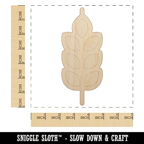 Wheat Food Icon Unfinished Wood Shape Piece Cutout for DIY Craft Projects - 1/4 Inch Thick - 6.25 Inch Size Sniggle Sloth
