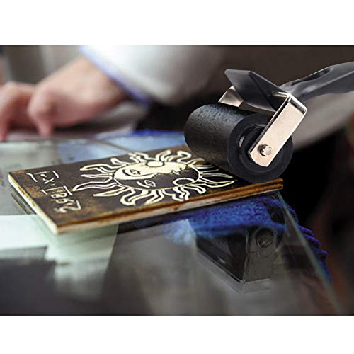 Falling in Art Rubber Roller Brayer for Crafting - Ink Roller Tool for Printmaking, Glue, Block, Wallpaper, Vinyl, Stamping, 4 5/7 Inches Falling in Art
