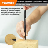 TYRWEEY 5-Piece Nail Setter Dual Head Nail Set & Dual Head Center Punch & Hinge Pin Remover Punch Set, Spring Loaded Center Hole Punch, Nail Setter TYRWEEY