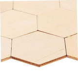 VILLCASE 50PC Wooden Hexagon Block DIY Crafts Decorations Wood chip Ornaments Wooden Hexagon Slices Unfinished Wood Hexagon Unfinished Wood Shape VILLCASE