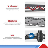 6 Tier Adjustable Metal Shelf Wire Shelving Unit Storage with Wheels 2100LBS Capacity 18" D x 48" W x 82" H for Restaurant Garage Pantry Kitchen BestOffice