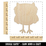 Owl Smart with Glasses Unfinished Wood Shape Piece Cutout for DIY Craft Projects - 1/8 Inch Thick - 6.25 Inch Size Sniggle Sloth