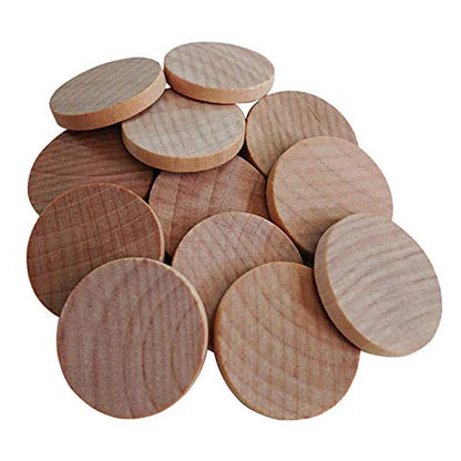 1 Inch Natural Wood Slices Unfinished Round Wood Coins for DIY Arts & Crafts Projects, 60 per Pack.