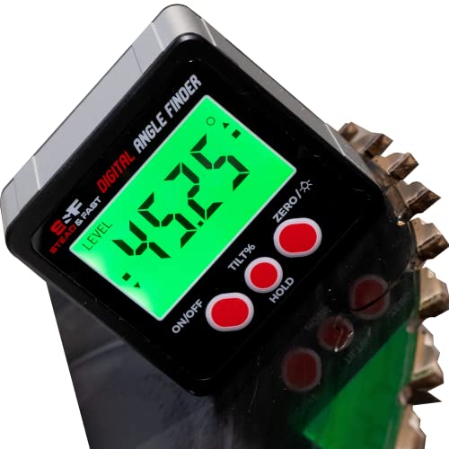S&F STEAD & FAST Digital Angle Finder Gauge Magnetic Protractor Inclinometer Angle Cube Level Box with Magnetic Base and Backlight on Demand for S&F STEAD & FAST