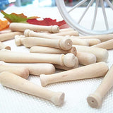 UUYYEO 20 Pcs Unfinished Mini Wooden Baseball Bats Unpainted Baseball Bat Beads for Keychains DIY Craft Projects UUYYEO