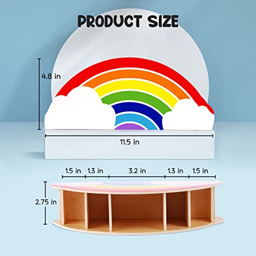 GAMENOTE Wooden Pen Holder & Pencil Holders - Rainbow Supply Caddy Phone Holder Desk Organizer for Office Supplies Makeup Brush Classroom GAMENOTE