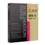 A-SUB Sublimation Paper 8.5x11 Inch 110 Sheets for Any Inkjet Printer which Match Sublimation Ink 125g A-SUB
