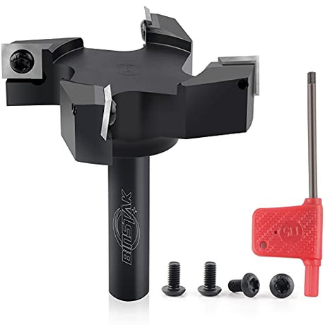 CNC Spoilboard Surfacing Router Bit, 1/2" Shank 3" Cutting Diameter, Carbide Insert Slab Flattening Router Bit Planing Bit Wood Planer Bit BINSTAK